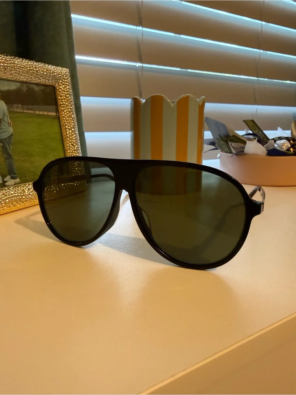 Gucci Black Aviator Sunglasses